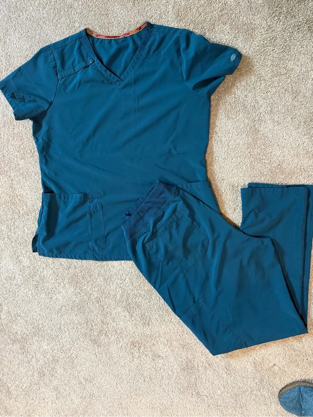 Dickies Teal Elastic Waist Scrub Pants